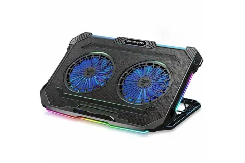 RGB Laptop Cooling PadFan Speed,8 Height Stand for 15.6-17.3 Inch Notebook