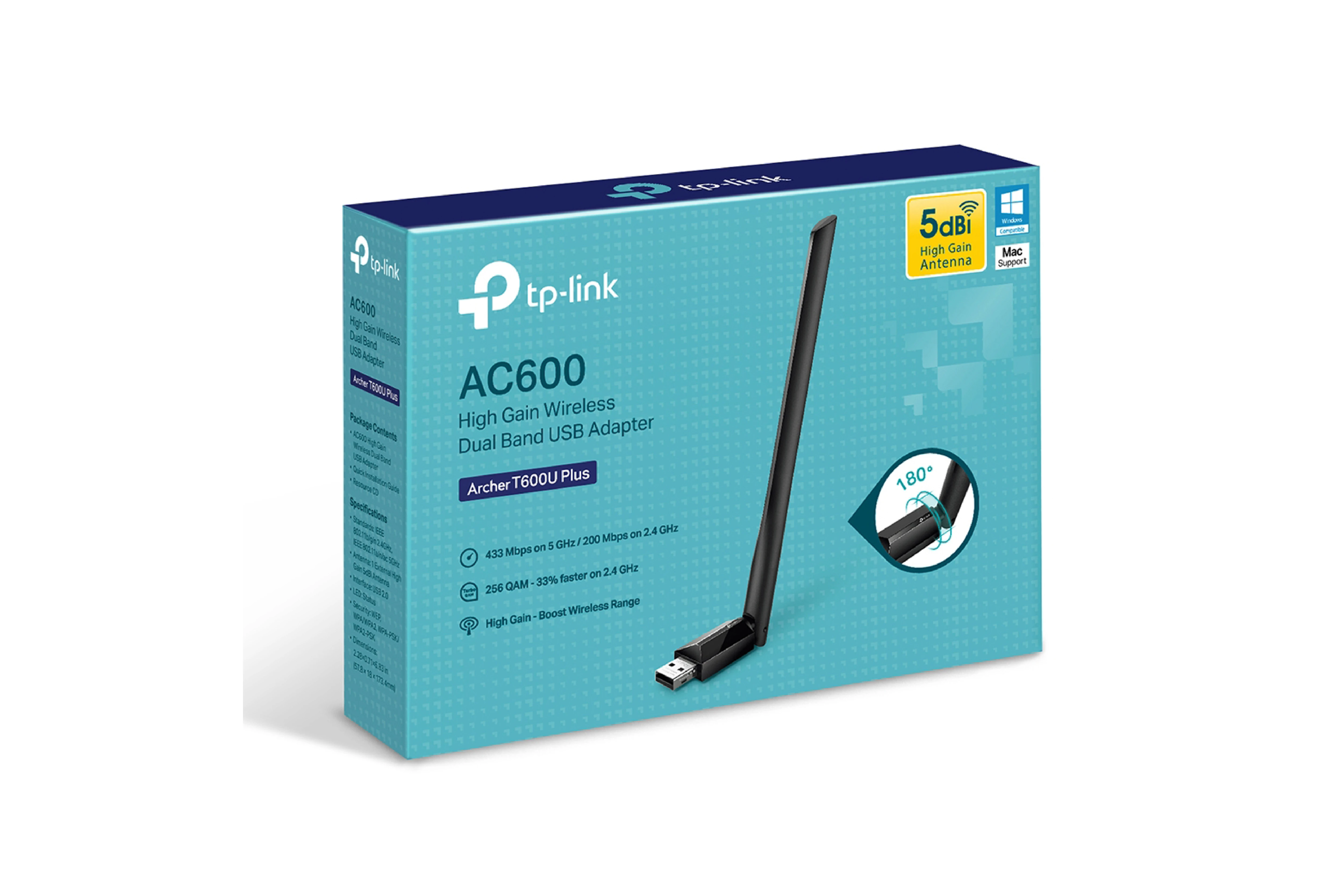 TP-LINK Archer T600U Plus AC600 USB Adapter 5GHz / 433Mbps