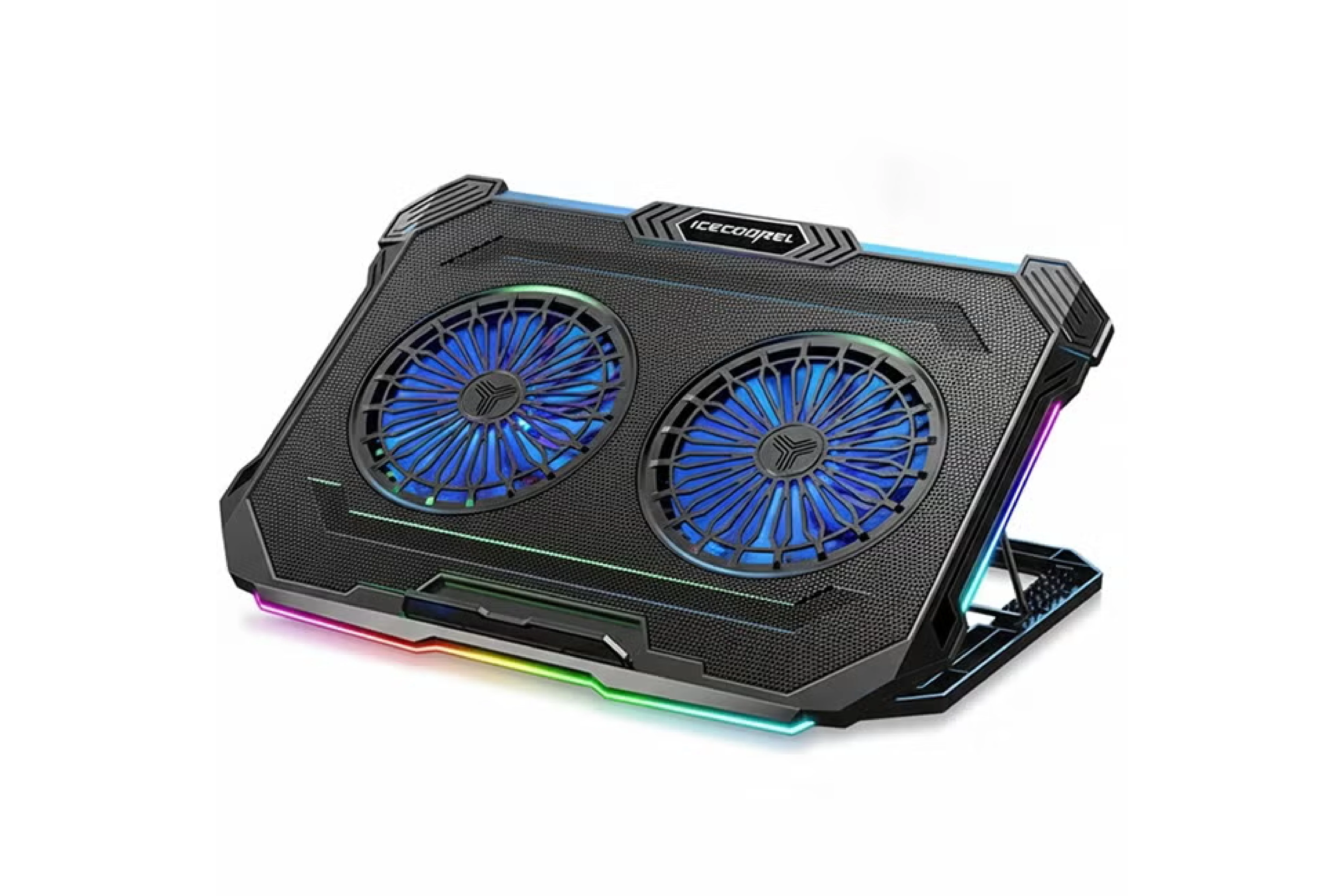 RGB Laptop Cooling PadFan Speed,8 Height Stand for 15.6-17.3 Inch Notebook