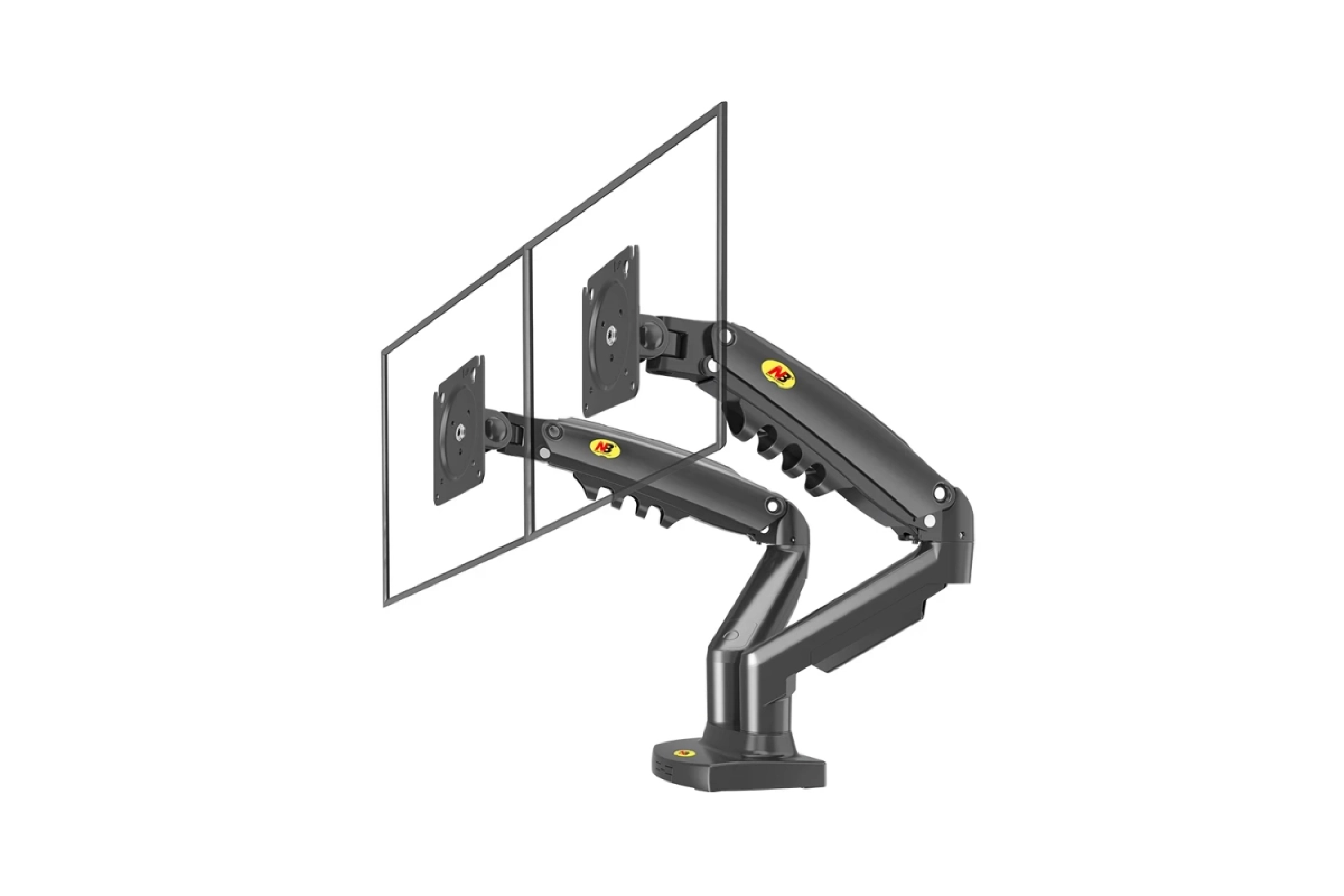 North Bayou- NB F160 Dual Monitor Arm Black