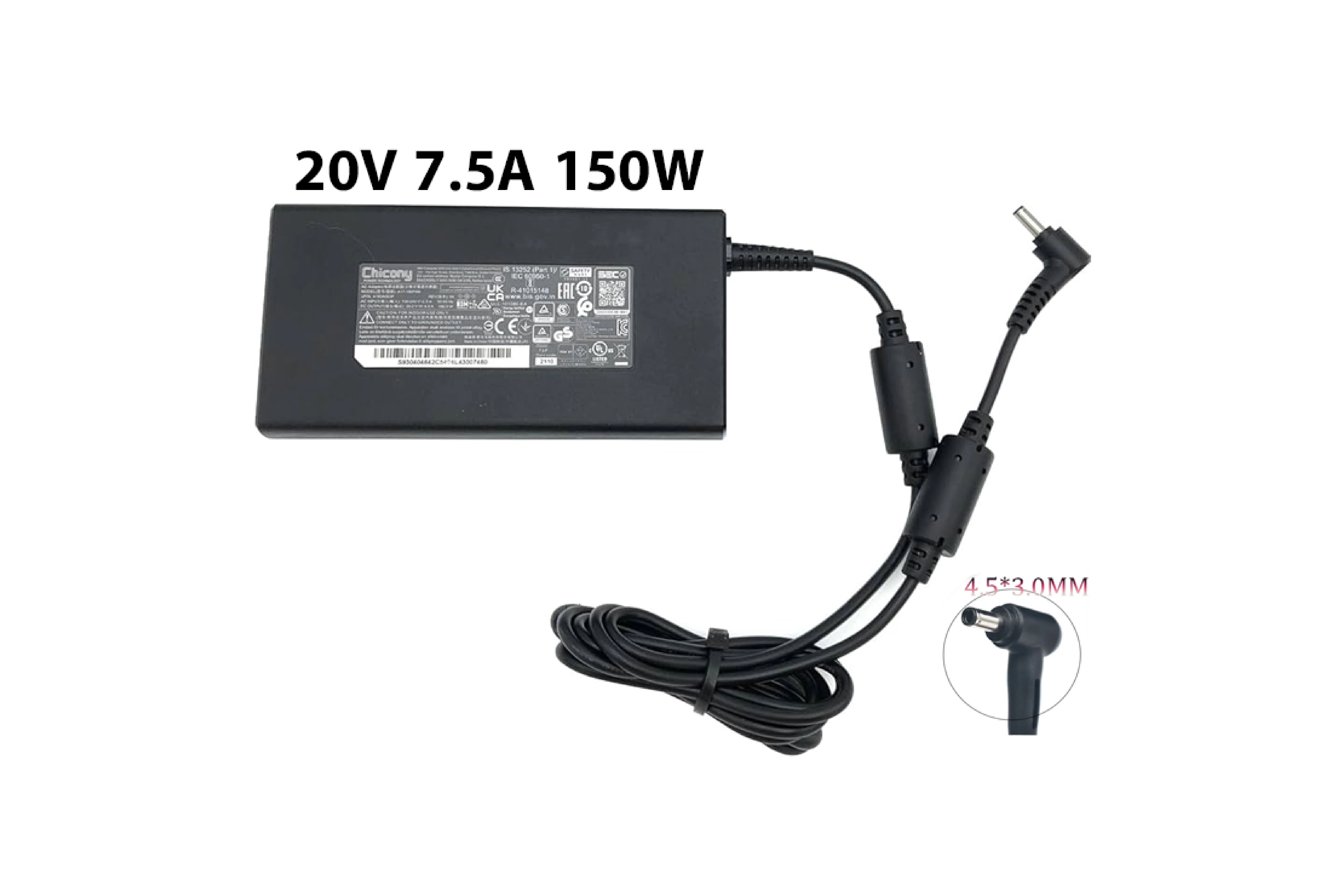 Adapter Chicony (Original) 20V 7.5A (4.5x3.0)-150W